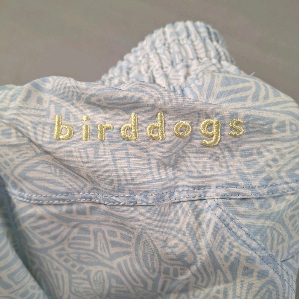 Birddogs Gym Shorts Men Medium Light Blue Geometric Leaf Print Lined Activewear - Picture 3 of 12